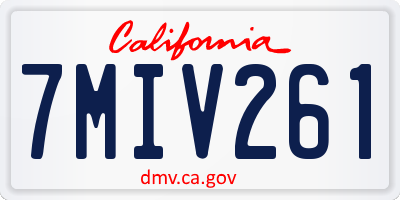 CA license plate 7MIV261