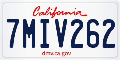 CA license plate 7MIV262