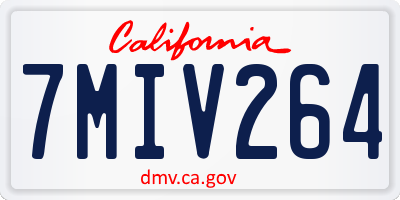 CA license plate 7MIV264