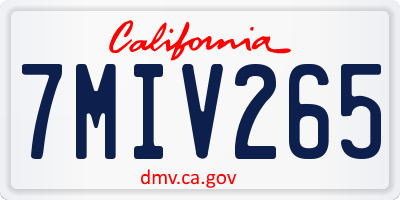 CA license plate 7MIV265