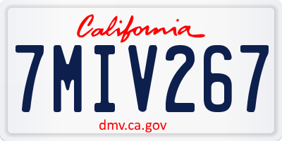 CA license plate 7MIV267