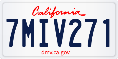 CA license plate 7MIV271