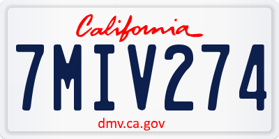 CA license plate 7MIV274