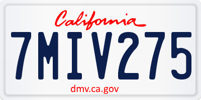 CA license plate 7MIV275