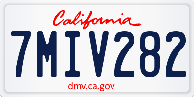 CA license plate 7MIV282