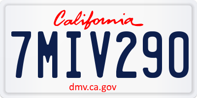 CA license plate 7MIV290