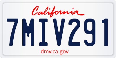 CA license plate 7MIV291