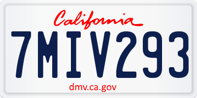 CA license plate 7MIV293