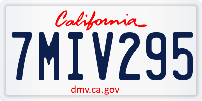 CA license plate 7MIV295