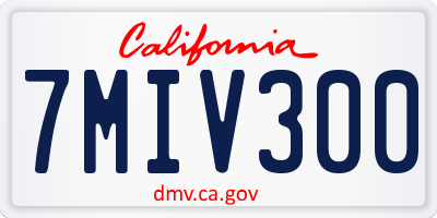 CA license plate 7MIV300
