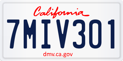 CA license plate 7MIV301