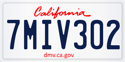 CA license plate 7MIV302