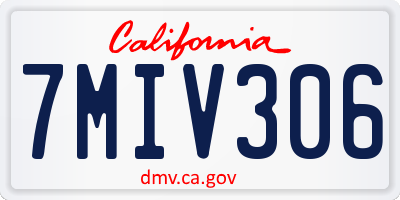 CA license plate 7MIV306