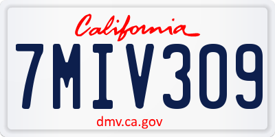 CA license plate 7MIV309