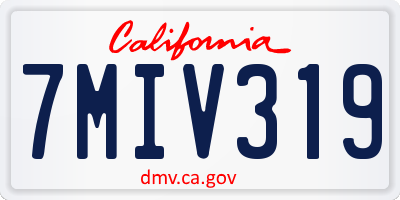 CA license plate 7MIV319