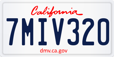 CA license plate 7MIV320