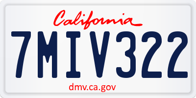 CA license plate 7MIV322