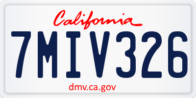 CA license plate 7MIV326