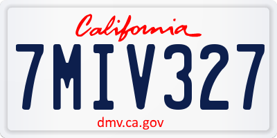 CA license plate 7MIV327