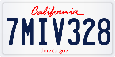 CA license plate 7MIV328