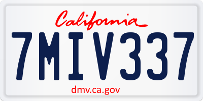 CA license plate 7MIV337