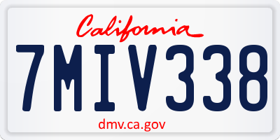 CA license plate 7MIV338