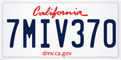 CA license plate 7MIV370