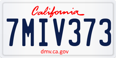 CA license plate 7MIV373