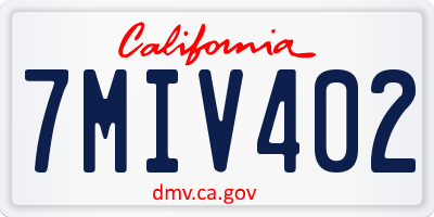 CA license plate 7MIV402