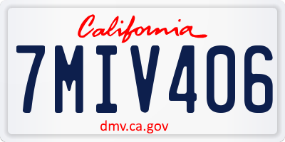 CA license plate 7MIV406