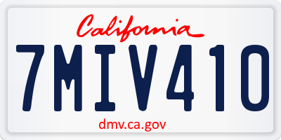 CA license plate 7MIV410