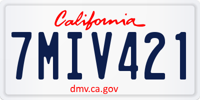 CA license plate 7MIV421