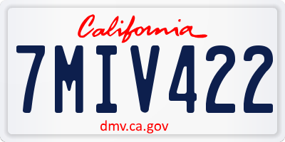 CA license plate 7MIV422