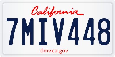 CA license plate 7MIV448