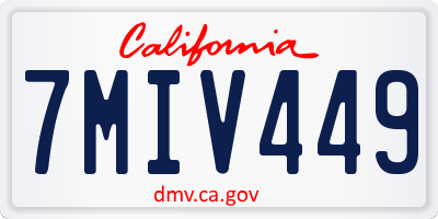 CA license plate 7MIV449