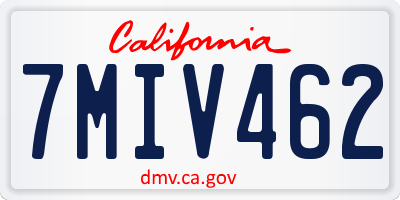 CA license plate 7MIV462