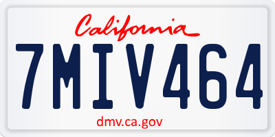 CA license plate 7MIV464