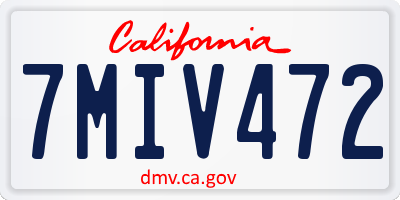 CA license plate 7MIV472