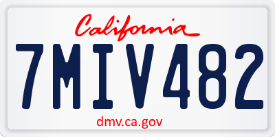 CA license plate 7MIV482