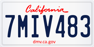 CA license plate 7MIV483