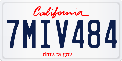 CA license plate 7MIV484