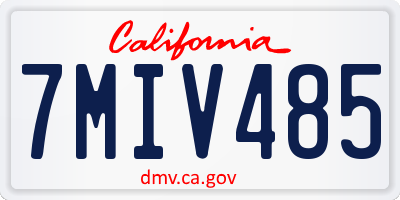 CA license plate 7MIV485