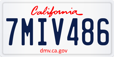 CA license plate 7MIV486