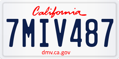 CA license plate 7MIV487