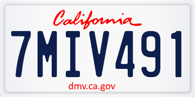 CA license plate 7MIV491