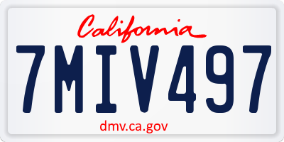 CA license plate 7MIV497