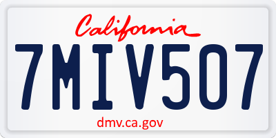 CA license plate 7MIV507