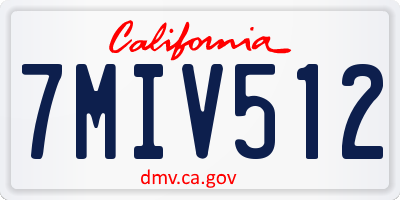 CA license plate 7MIV512