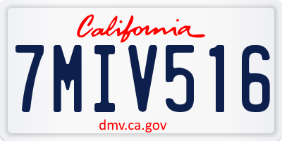 CA license plate 7MIV516
