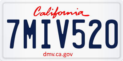 CA license plate 7MIV520